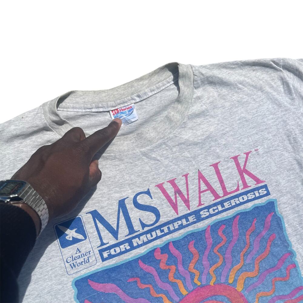 Vintage Multiple Sclerosis Tee Large - image 3